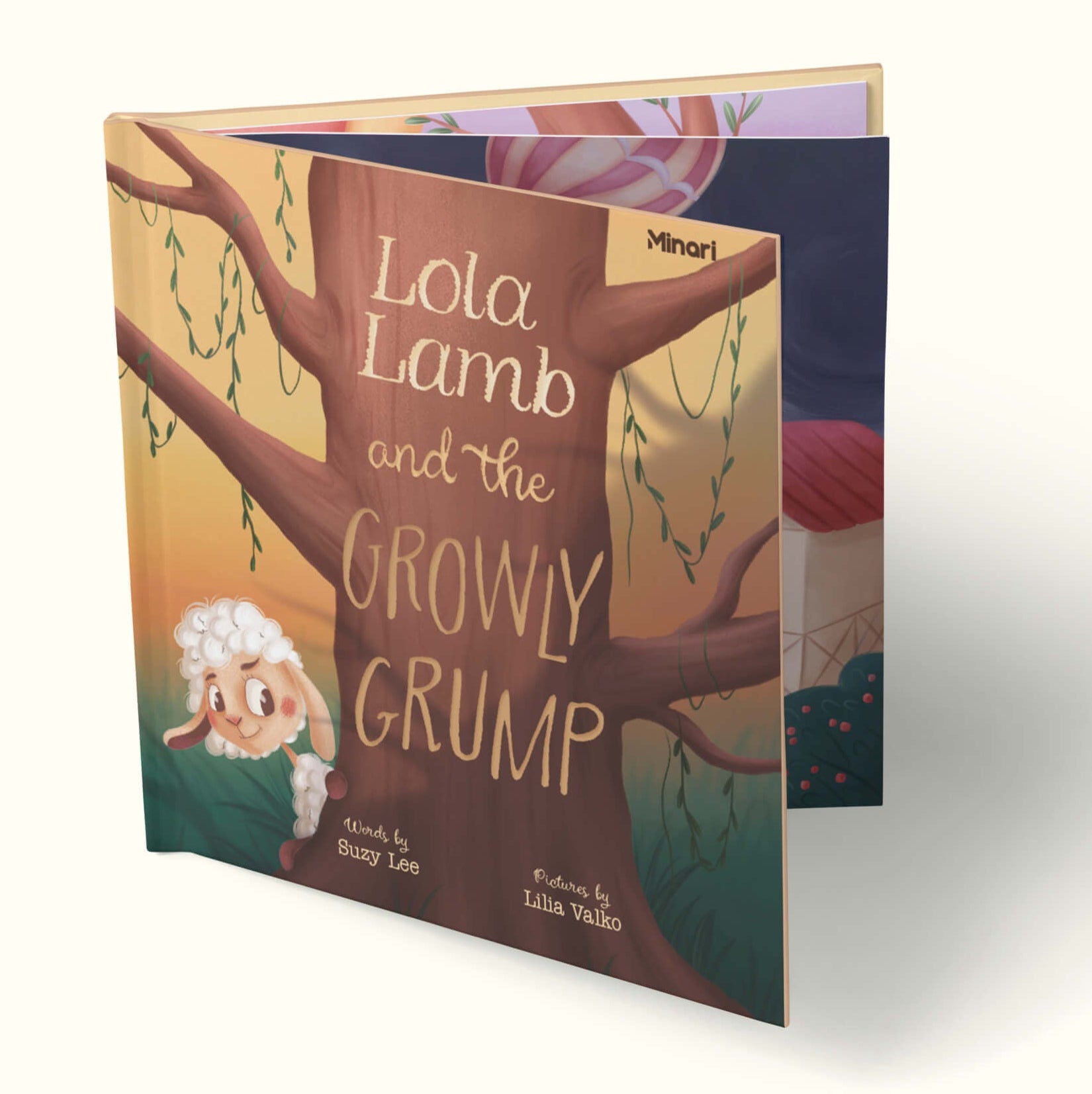 Lola Lamb and the Growly Grump standing and open