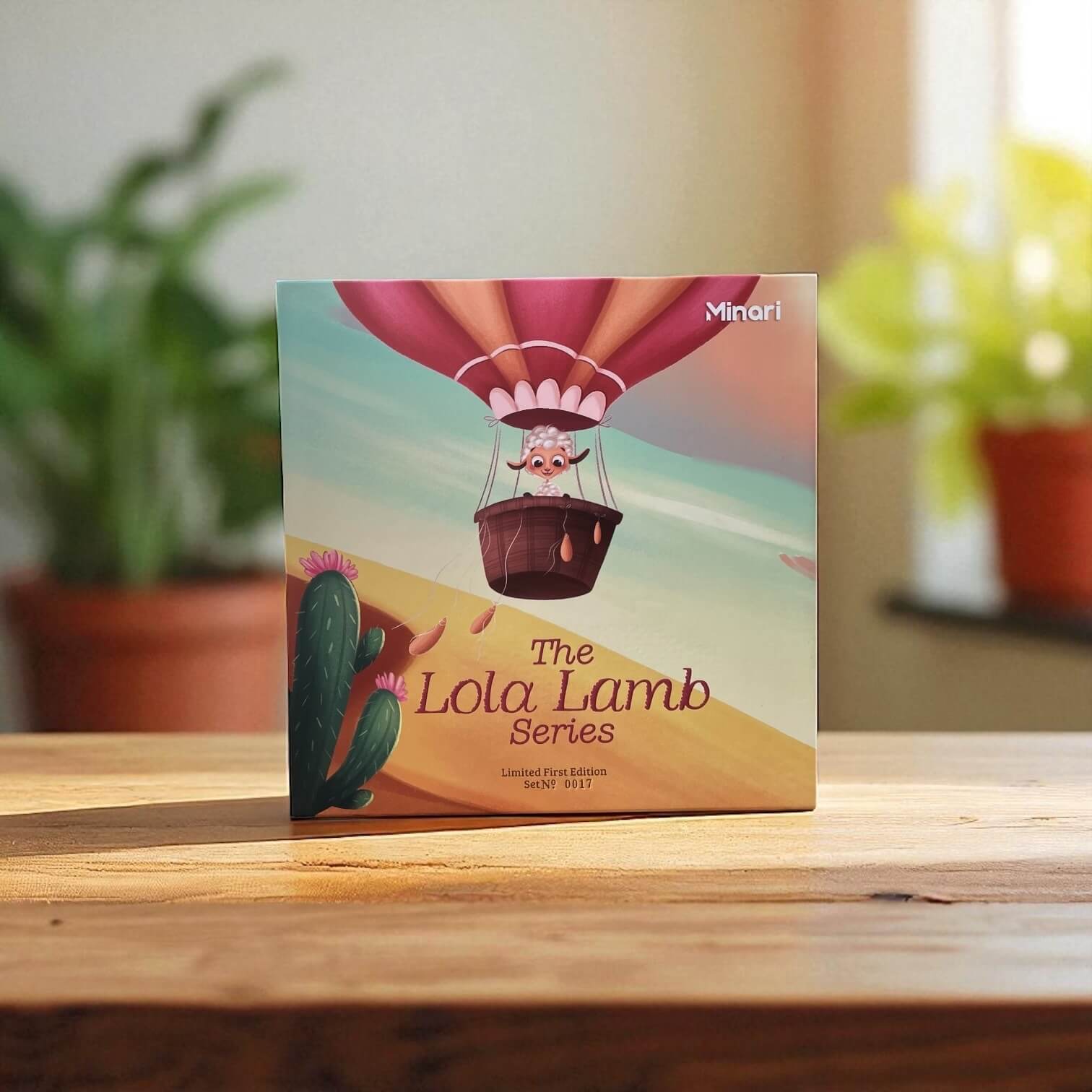 Lola Lamb Gift set front view on a window background